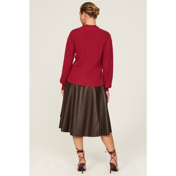 Marissa Webb x RTR Red Ribbed Sweater - Picture 8 of 9